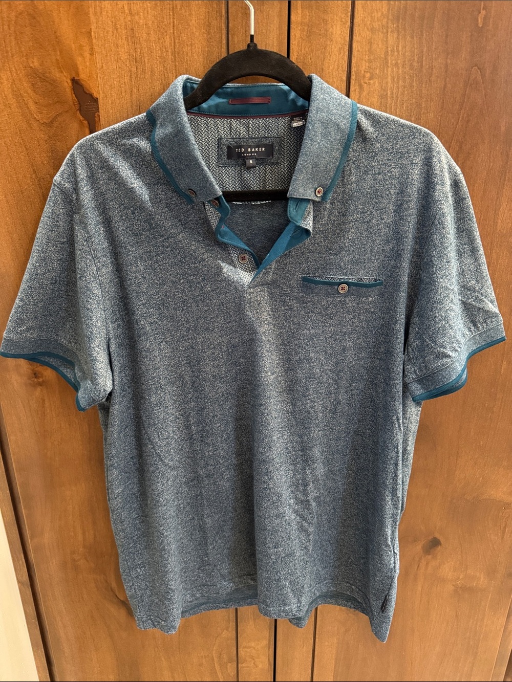 Ted Baker Men's Teal-Trim Heather Blue Polo
